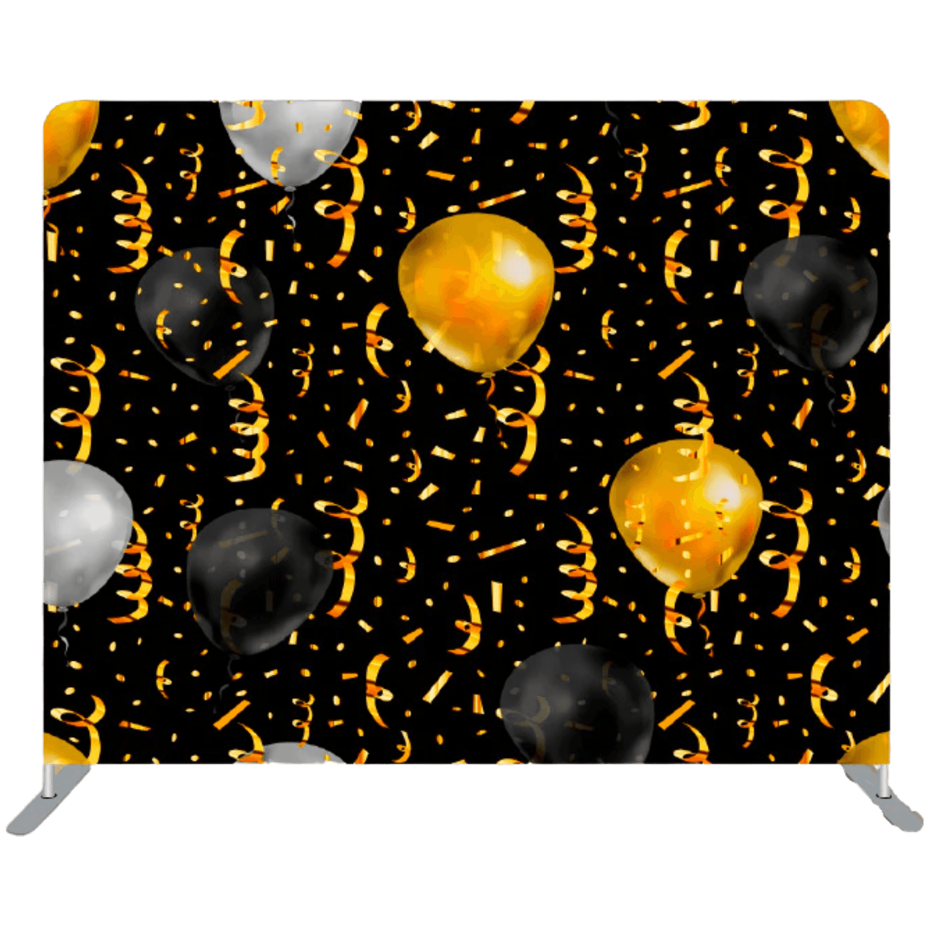 Black & Gold Balloons Backdrop