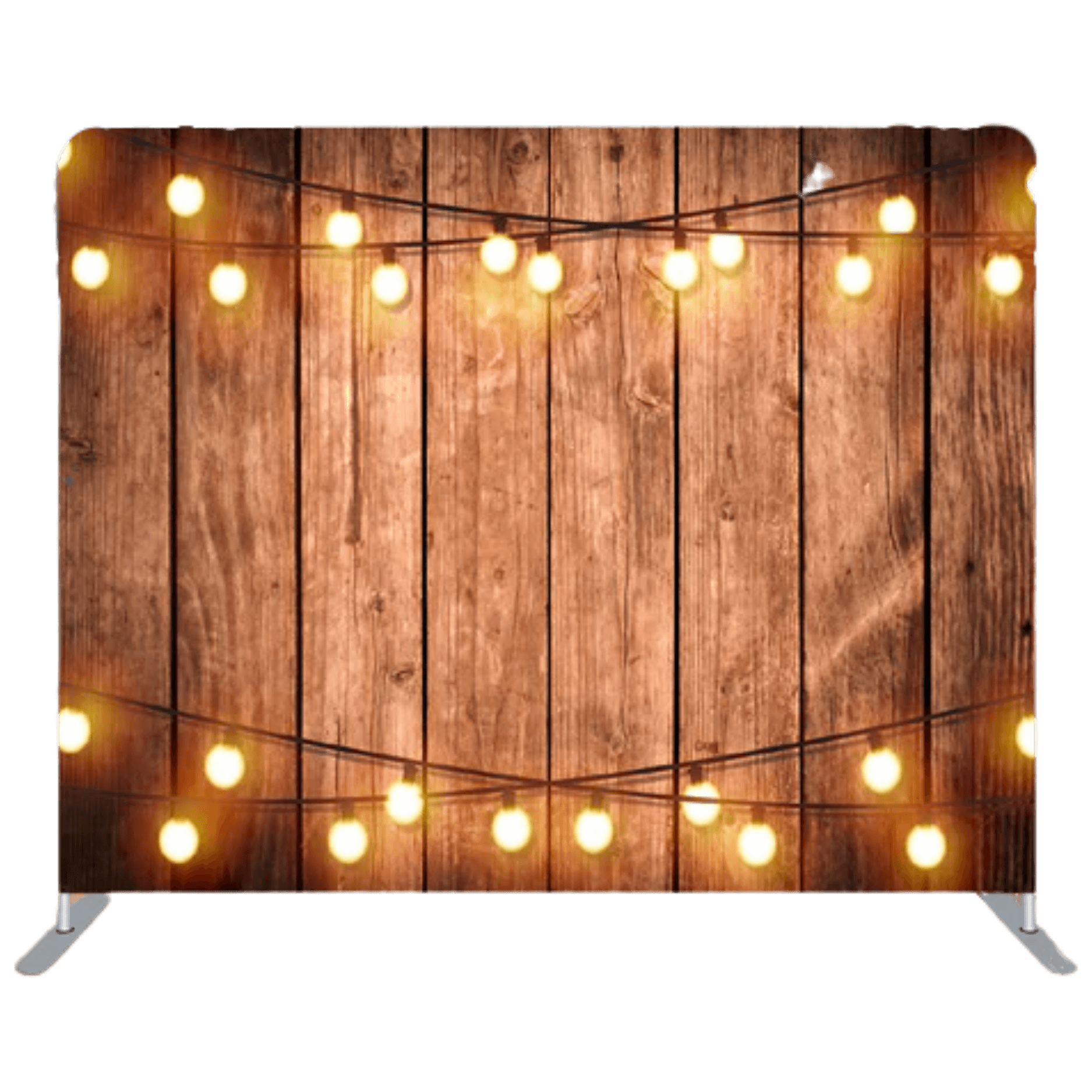 Dark Wood With Strings Lights Backdrop